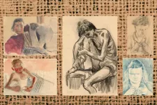 A selection of Jadwiga Simon-Pietkiewicz's art, created during her time in the Ravensbrück camp.